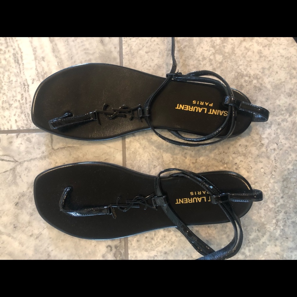 Size 37 YSL sandals with box and cloth bags